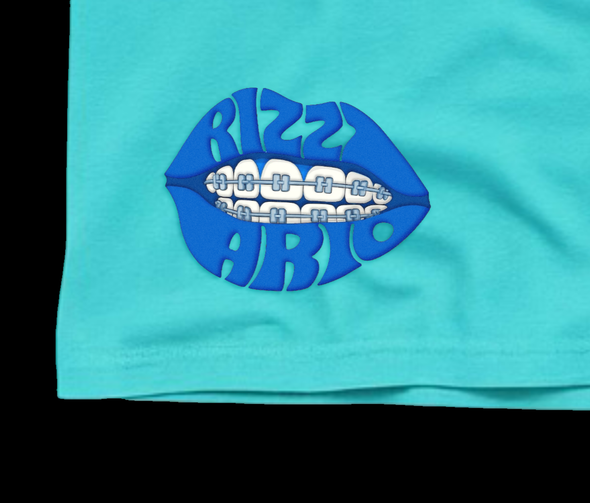 Cyan and blue Oversized T-shirt